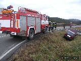 11.1.2012 Dopravní nehoda, OA v příkopu, silnice Uhřice - Úsobrno